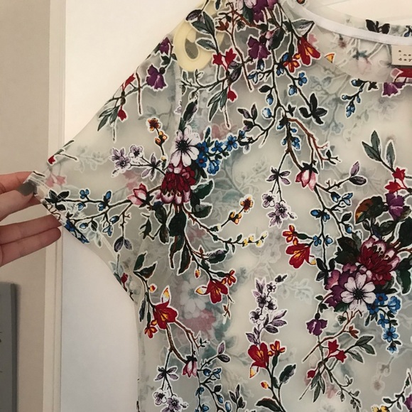 Floral Transparent Top - Picture 3 of 5